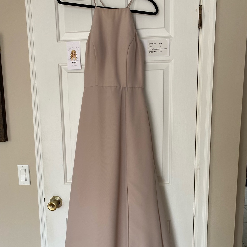 Hayley Paige- candlelight colored 5918 bridesmaid dress.